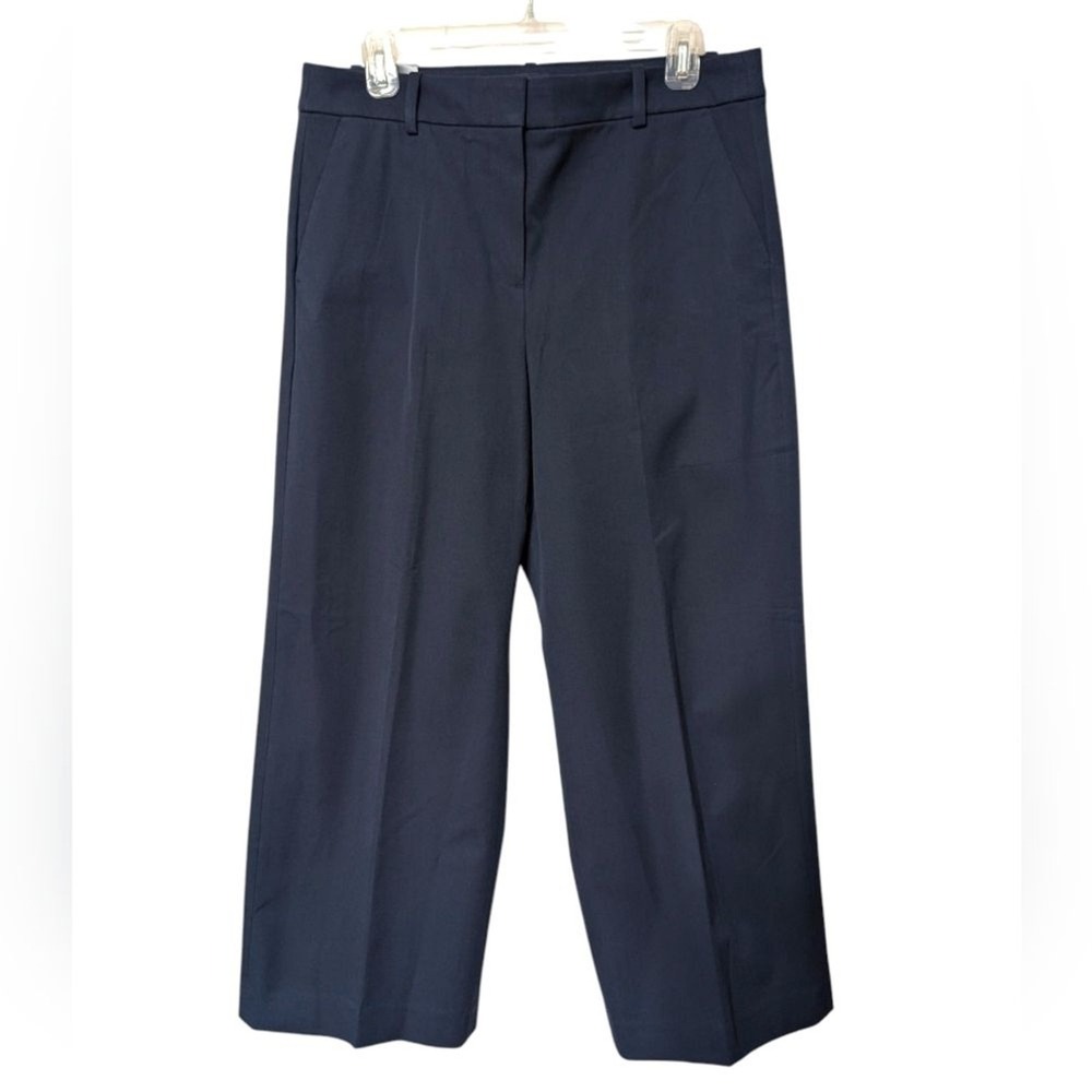 J. Crewโ Navy Blue Full Length Center Crease Remy Trousers Pant Women's Size 12P